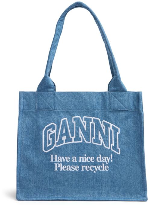 GANNI: Large Easy denim tote bag - women_0 | Luisa Via Roma