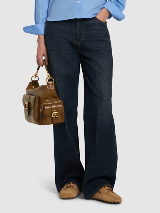 Tod's: 10mm Napa leather loafers - Beige - women_1 | Luisa Via Roma