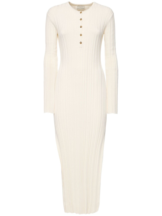 Loulou De Saison: Vestito lungo Eldara in misto seta - Avorio - women_0 | Luisa Via Roma