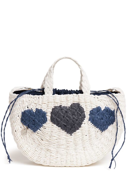 Monnalisa: Borsa effetto paglia - Bianco/Blu - kids-girls_0 | Luisa Via Roma