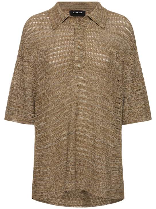 Nagnata: Milano organic cotton polo - Khaki/Green - women_0 | Luisa Via Roma