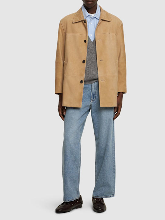 Dunst: Giacca unisex con bottoni - Camel Beige - men_1 | Luisa Via Roma