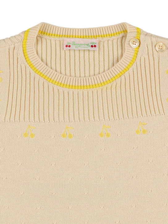 Bonpoint: コットンニットセーター - ベージュ - kids-girls_1 | Luisa Via Roma