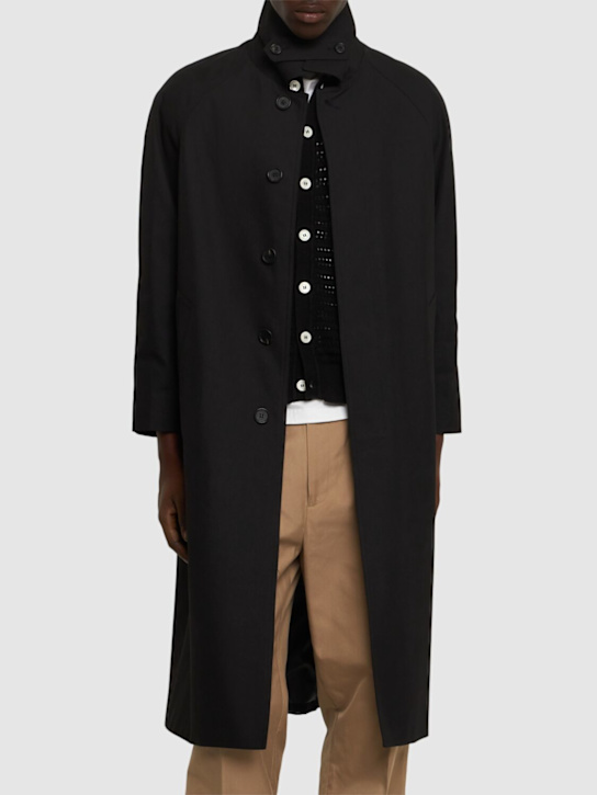 Dunst: Unisex cotton blend mac coat - Black - men_2 | Luisa Via Roma