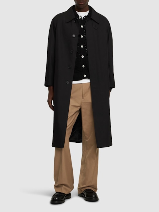 Dunst: Unisex cotton blend mac coat - Black - men_1 | Luisa Via Roma