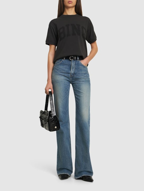 ANINE BING: Jaylin logo jersey t-shirt - women_1 | Luisa Via Roma