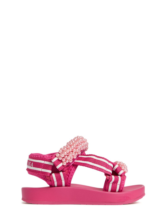 Monnalisa: 装飾付きサンダル - フクシャ - kids-girls_0 | Luisa Via Roma