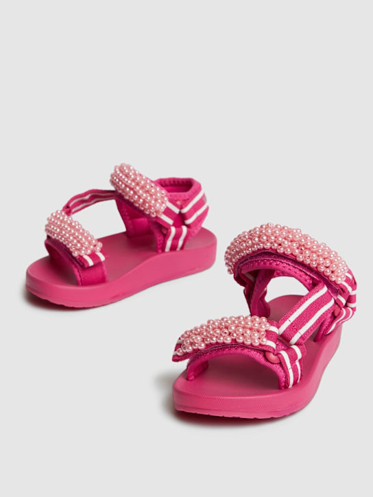 Monnalisa: 装飾付きサンダル - フクシャ - kids-girls_1 | Luisa Via Roma