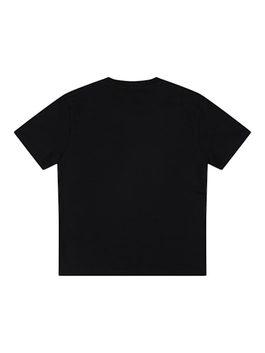 MSGM: Printed cotton jersey t-shirt - Black - kids-boys_2 | Luisa Via Roma