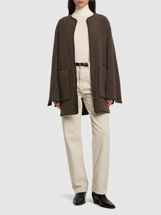 Toteme: Felted wool blend short coat - women_1 | Luisa Via Roma