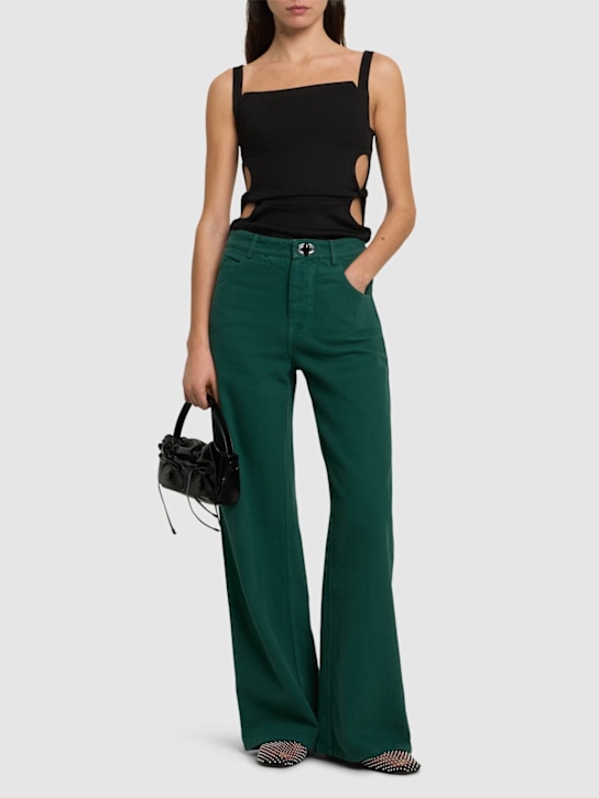 Christopher Esber: Calibre high rise denim wide jeans - women_1 | Luisa Via Roma