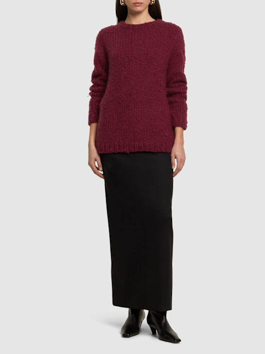 Gabriela Hearst: Lawrence cashmere crewneck sweater - Bordeaux - women_1 | Luisa Via Roma