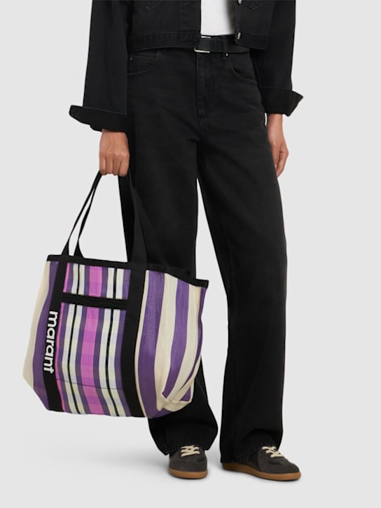 Isabel Marant: Borsa shopping Darwen in nylon - Viola - women_1 | Luisa Via Roma