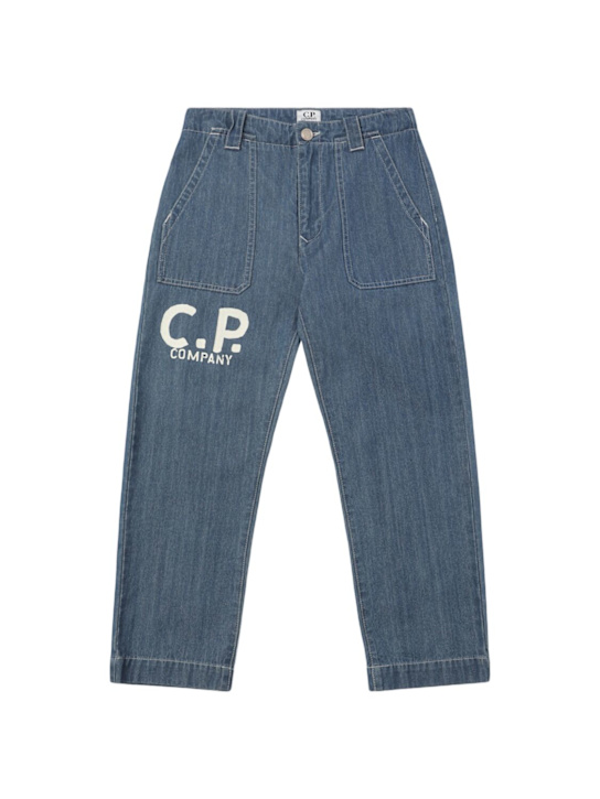 C.P. Company: Jeans de algodón stretch - Azul - kids-boys_0 | Luisa Via Roma