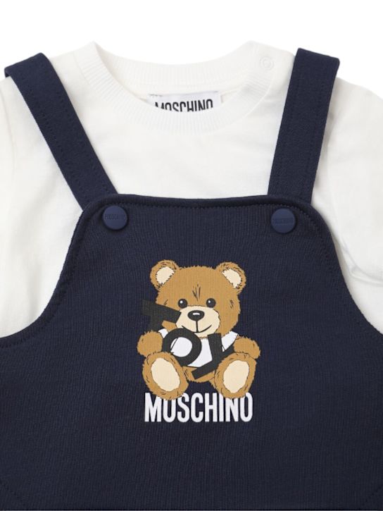 Moschino: コットンTシャツ＆オーバーオール - kids-boys_1 | Luisa Via Roma