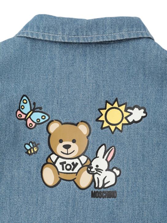 Moschino: プリントコットンシャンブレーワンピース - kids-girls_1 | Luisa Via Roma