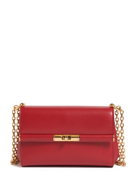 Dolce&Gabbana: Borsa Marlene in pelle palmellata - Rosso Scuro - women_0 | Luisa Via Roma