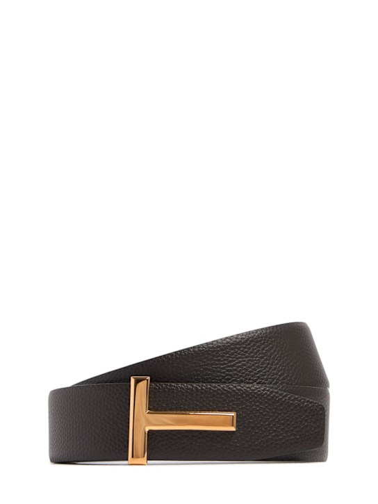 Tom Ford: 4cm Soft grained leather reversible belt - men_0 | Luisa Via Roma