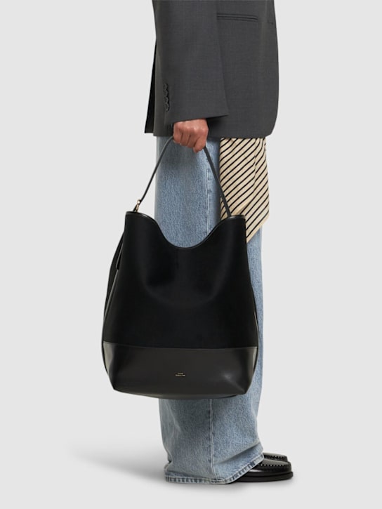Toteme: Borsa shopping in lana con cintura - Nero - women_1 | Luisa Via Roma