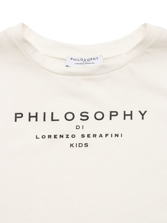 Philosophy: コットンジャージークロップドTシャツ - ホワイト - kids-girls_1 | Luisa Via Roma