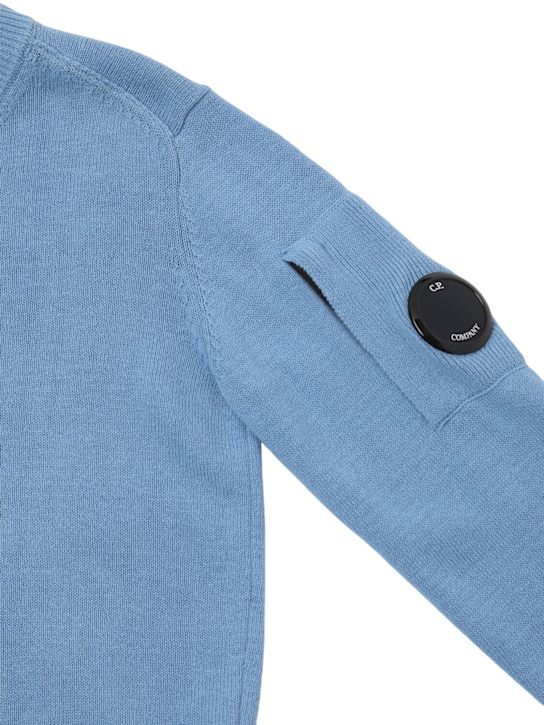 C.P. Company: Cotton knit sweater - Blue - kids-boys_1 | Luisa Via Roma