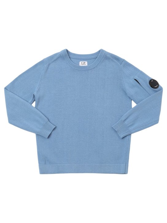 C.P. Company: Cotton knit sweater - Blue - kids-boys_0 | Luisa Via Roma