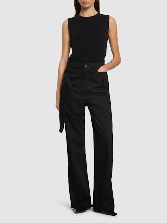 Courrèges: Double belt denim pants - women_1 | Luisa Via Roma