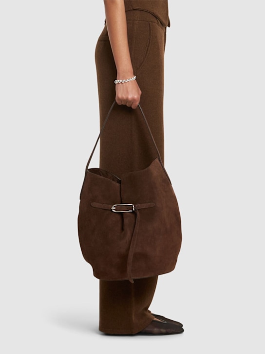 Liffner: Large Belted Bucket suede tote bag - women_1 | Luisa Via Roma