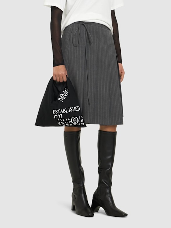 MM6 Maison Margiela: Mini Japanese jersey top handle bag - women_1 | Luisa Via Roma