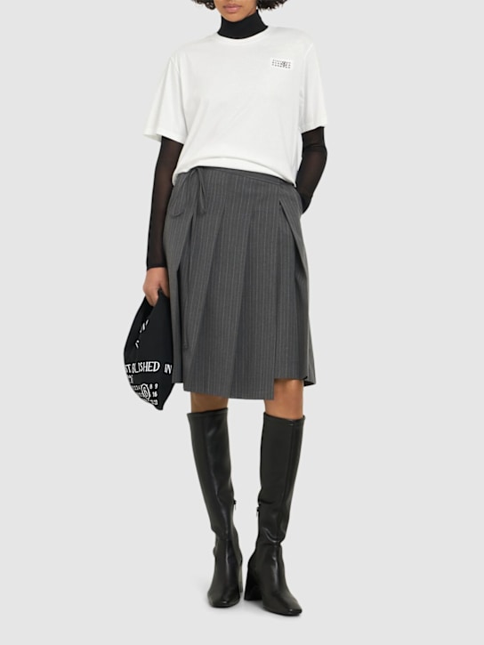 MM6 Maison Margiela: Logo cotton jersey t-shirt - women_1 | Luisa Via Roma