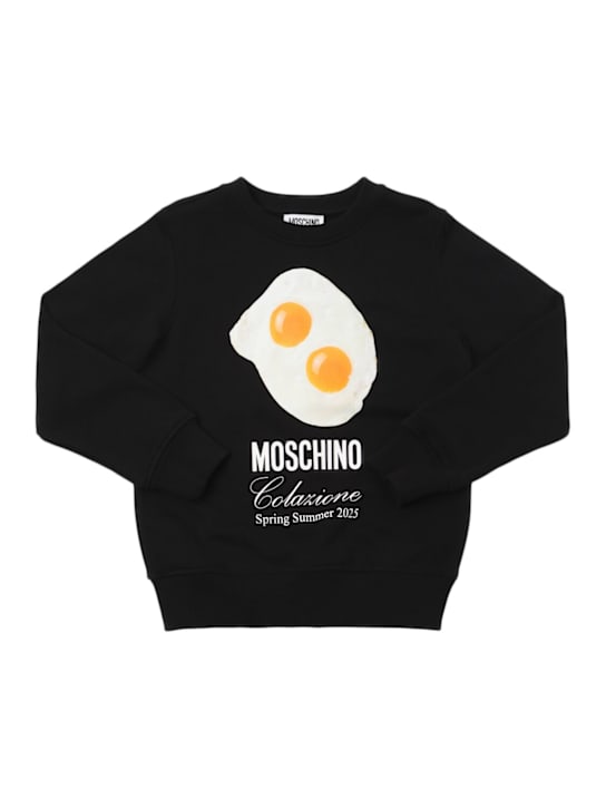 Moschino: Printed cotton crewneck sweatshirt - kids-girls_0 | Luisa Via Roma