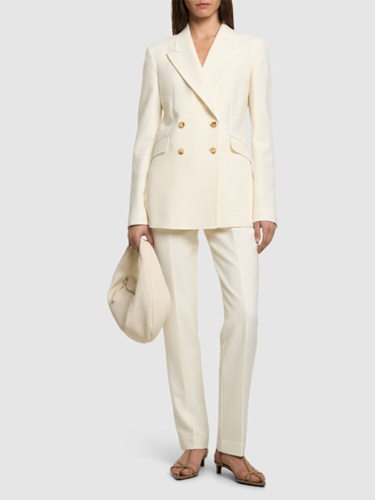Gabriela Hearst: Angela double breast wool blazer - Ivory - women_1 | Luisa Via Roma