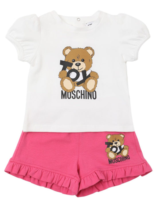 Moschino: T-shirt e shorts in jersey di cotone - kids-girls_0 | Luisa Via Roma