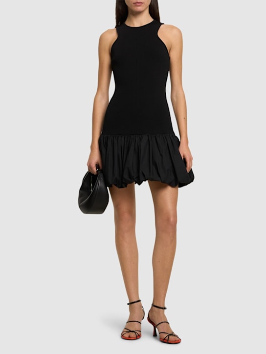 Bubble rib knit viscose blend mini dress - Thumbnail 2