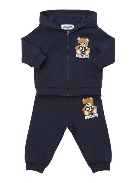 Moschino: Zip-up hoodie & sweatpants - kids-boys_0 | Luisa Via Roma