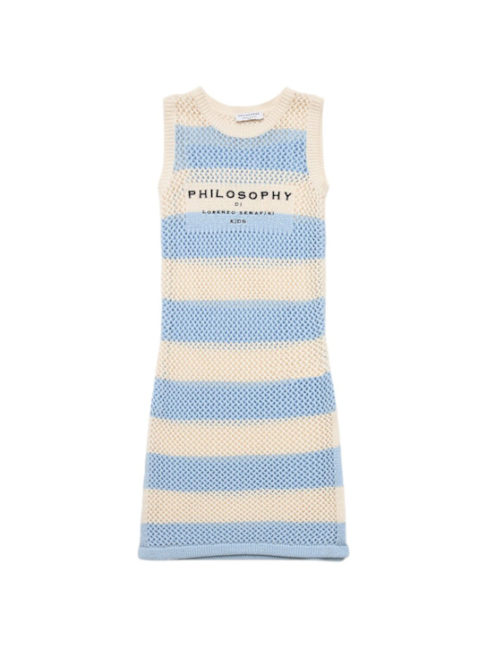 Philosophy: Vestito in cotone macramé a righe - kids-girls_0 | Luisa Via Roma