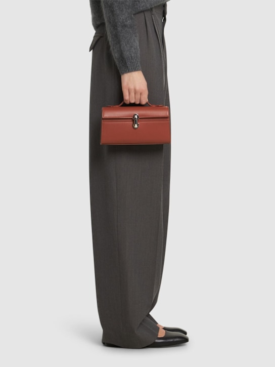 Savette: Symmetry smooth leather pochette - Maple - women_1 | Luisa Via Roma