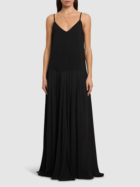 Forte_forte: Stretch cady crepe long dress - women_1 | Luisa Via Roma