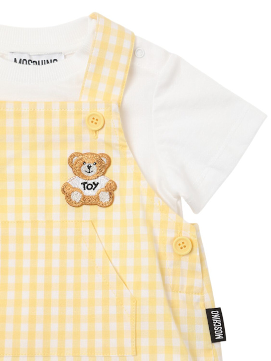 Moschino: コットンTシャツ＆オーバーオール - kids-boys_1 | Luisa Via Roma