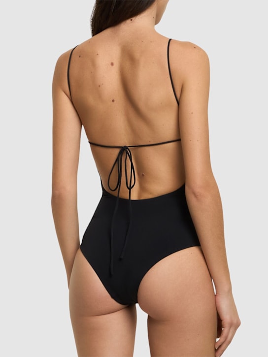 Christopher Esber: Ruched Orbit lycra one piece swimsuit - Black - women_2 | Luisa Via Roma