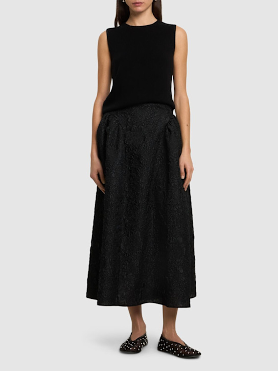 Cecilie Bahnsen: Fabiola borage cloqué midi skirt - women_1 | Luisa Via Roma