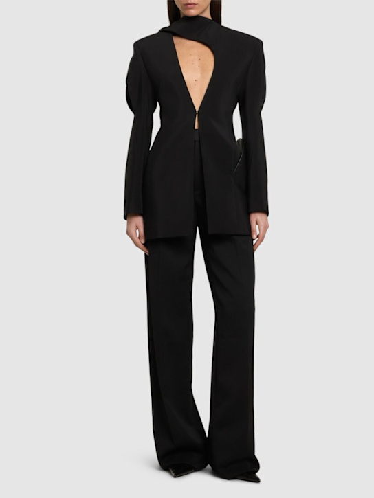 MUGLER: Heavy fluid suiting long jacket - women_1 | Luisa Via Roma