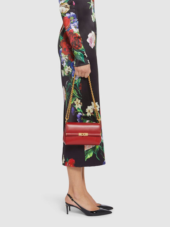 Dolce&Gabbana: Borsa Marlene in pelle palmellata - Rosso Scuro - women_1 | Luisa Via Roma