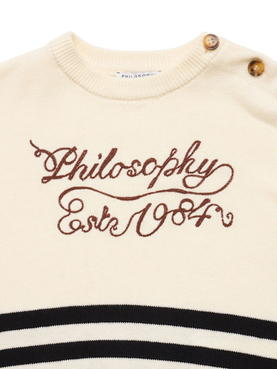 Philosophy: コットンニットセーター - ベージュ/ブラック - kids-boys_1 | Luisa Via Roma