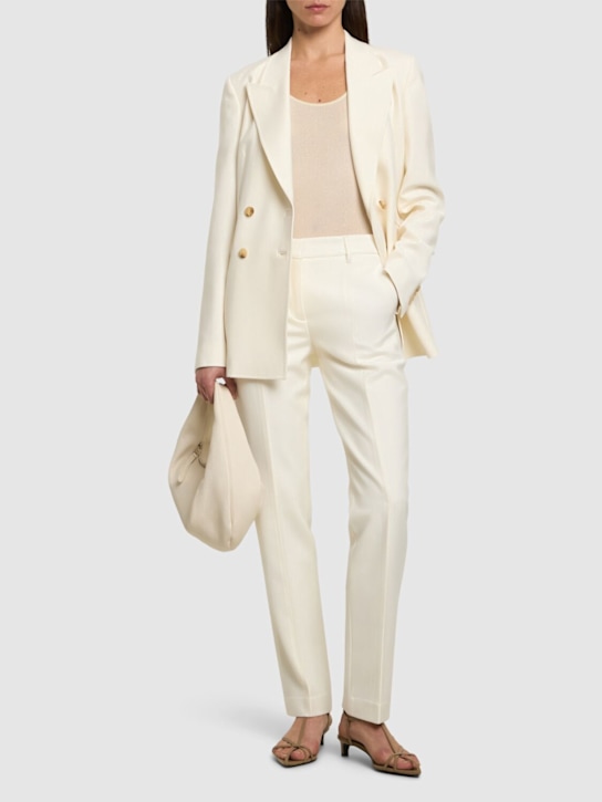 Gabriela Hearst: Francisco wool straight pants - Ivory - women_1 | Luisa Via Roma