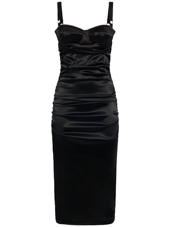 Stretch satin midi dress - Thumbnail 1