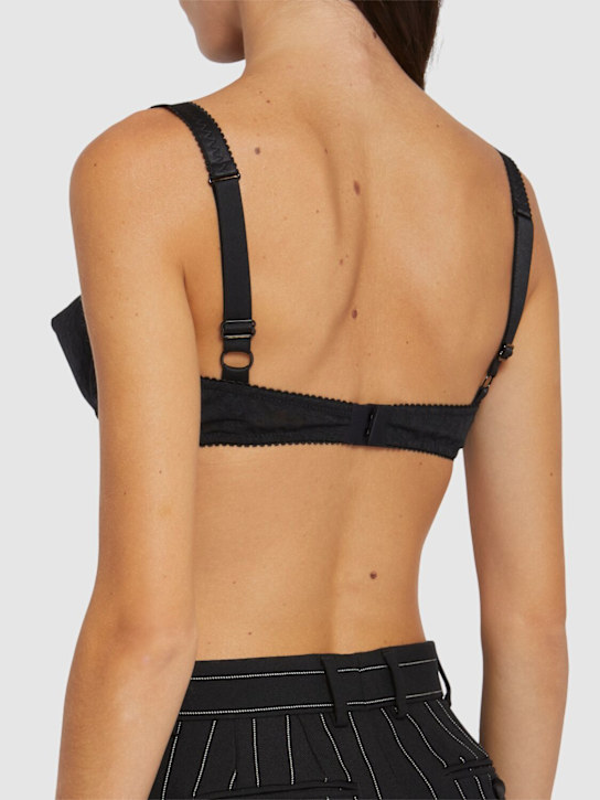 Dolce&Gabbana: Satin & lace bra - Black - women_3 | Luisa Via Roma