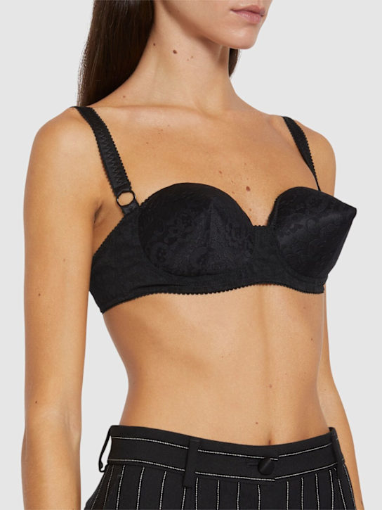 Dolce&Gabbana: Satin & lace bra - Black - women_2 | Luisa Via Roma