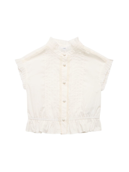 Philosophy: コットンポプリン＆ブロドリーアングレーズ シャツ - ホワイト - kids-girls_0 | Luisa Via Roma