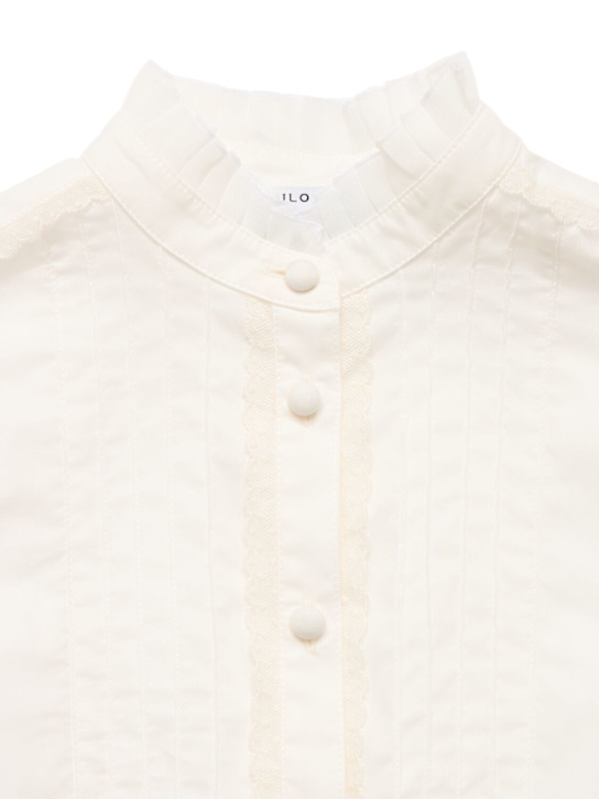 Philosophy: コットンポプリン＆ブロドリーアングレーズ シャツ - ホワイト - kids-girls_1 | Luisa Via Roma